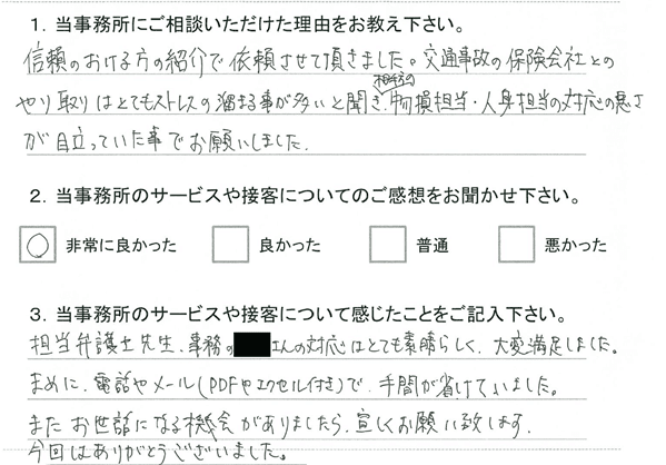 お客様アンケート(交通事故)20140807